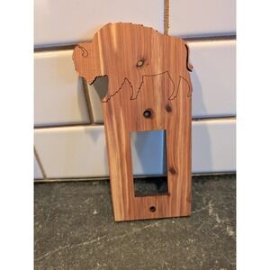 Rustic Laser Cut Cedar Wood Bison Buffalo Single Light Switch Plate Cover
